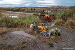 roadside memorial Victor Linares, Saturday August 17, 2024.