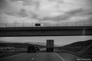 welcome home ella, overpass, driving south to short creek on Thursday, Oct. 10, 2024.