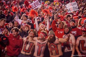 (Trent Nelson  |  The Salt Lake Tribune) Utah fans as Utah hosts BYU, NCAA football in Salt Lake City on Saturday, Nov. 9, 2024.