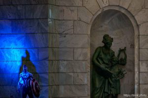(Trent Nelson  |  The Salt Lake Tribune) Captain America at the Utah Capitol in Salt Lake City on Tuesday, Feb. 4, 2025.