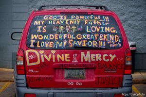 divine mercy minivan, State Street in Salt Lake City on Friday, Feb. 7, 2025.