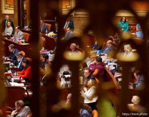 (Trent Nelson  |  The Salt Lake Tribune) Legislators in the House Chamber at the Utah Capitol in Salt Lake City on Friday, Feb. 7, 2025.