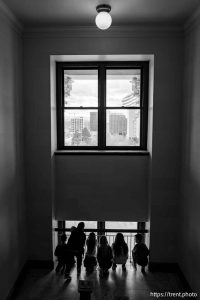(Trent Nelson  |  The Salt Lake Tribune) Children on a tour of the Utah Capitol in Salt Lake City on Tuesday, Feb. 18, 2025.
