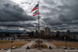 (Trent Nelson  |  The Salt Lake Tribune) The view of Salt Lake City from the Utah Capitol on Tuesday, Feb. 18, 2025.