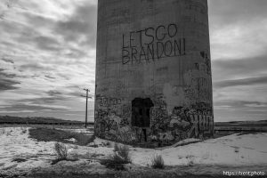 Let's Go Brandon on silo, desert drive on Sunday, Feb. 23, 2025.