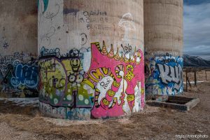 graffiti on silo, desert drive on Sunday, Feb. 23, 2025.