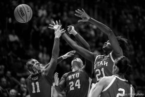 (Trent Nelson  |  The Salt Lake Tribune) 
as Utah hosts BYU, NCAA basketball in Salt Lake City on Saturday, March 1, 2025.