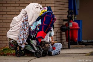 Loaded down cart, State Street, in South Salt Lake on Wednesday, March 5, 2025.