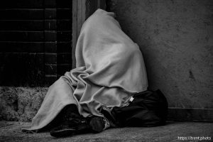 covered up on State Street, in Salt Lake City on Wednesday, March 5, 2025.