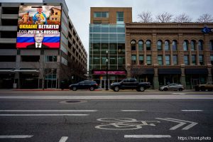 (Trent Nelson  |. The Salt Lake Tribune) A digital sign reads 