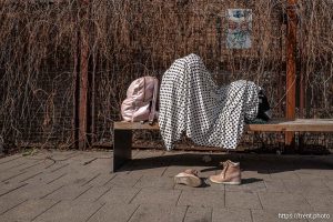 covered up, along the 9 line, Salt Lake City on Sunday, March 23, 2025.