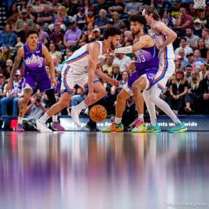 (Trent Nelson  |  The Salt Lake Tribune) The Utah Jazz host the Oklahoma City Thunder, NBA basketball in Salt Lake City on Friday, April 11, 2025.
