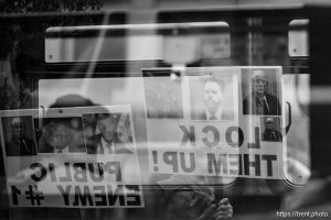 (Trent Nelson  |  The Salt Lake Tribune) People gather at the Wallace F. Bennett Federal Building to protest the administration's refusal to bring Kilmar Armando Abrego Garcia back, in Salt Lake City on Wednesday, April 16, 2025.