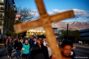 (Trent Nelson  |  The Salt Lake Tribune) The annual Good Friday procession in Salt Lake City on Friday, April 18, 2025.