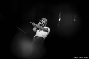 (Trent Nelson  |  The Salt Lake Tribune) Post Malone performs at Rice-Eccles Stadium in Salt Lake City on Tuesday, April 29, 2025.