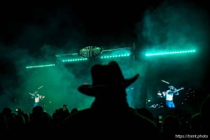 (Trent Nelson  |  The Salt Lake Tribune) Post Malone performs at Rice-Eccles Stadium in Salt Lake City on Tuesday, April 29, 2025.