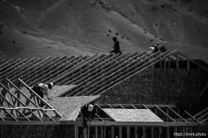 (Trent Nelson  |  The Salt Lake Tribune) Housing under construction in Eagle Mountain on Friday, May 2, 2025.