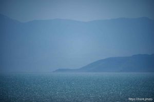 (Trent Nelson  |  The Salt Lake Tribune) Dust blows over the Great Salt Lake on Monday, May 12, 2025.