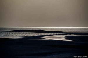 (Trent Nelson  |  The Salt Lake Tribune) Dust blows over the Great Salt Lake on Monday, May 12, 2025.