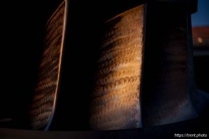 (Trent Nelson  |  The Salt Lake Tribune) A turbine on display at Glen Canyon Dam in Page, Ariz., on Monday, May 19, 2025.