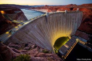 (Trent Nelson  |  The Salt Lake Tribune) Glen Canyon Dam in Page, Ariz., on Monday, May 19, 2025.