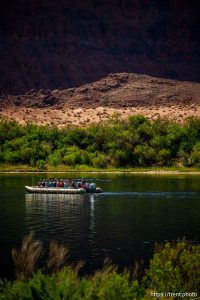 (Trent Nelson  |  The Salt Lake Tribune) A raft on the Colorado River at Lees Ferry in Marble Canyon, Ariz., on Tuesday, May 20, 2025.