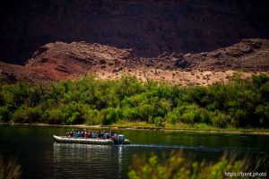 (Trent Nelson  |  The Salt Lake Tribune) A raft on the Colorado River at Lees Ferry in Marble Canyon, Ariz., on Tuesday, May 20, 2025.