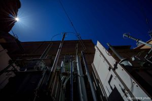 (Trent Nelson  |  The Salt Lake Tribune) Transformers at the base of Glen Canyon Dam in Page, Ariz. on Tuesday, May 20, 2025.