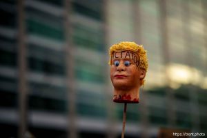 (Trent Nelson | The Salt Lake Tribune) 'No Kings' protest march in Salt Lake City, Saturday, June 14, 2025.