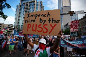 (Trent Nelson | The Salt Lake Tribune) 'No Kings' protest march in Salt Lake City, Saturday, June 14, 2025.