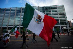 (Trent Nelson | The Salt Lake Tribune) 'No Kings' protest march in Salt Lake City, Saturday, June 14, 2025.