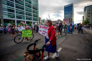 (Trent Nelson | The Salt Lake Tribune) 'No Kings' protest march in Salt Lake City, Saturday, June 14, 2025.
