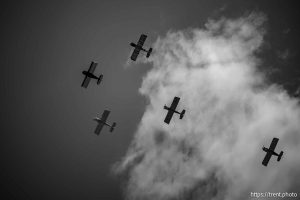 (Trent Nelson  |  The Salt Lake Tribune) Flyover at the Grand Parade for AmericaÕs Freedom Festival in Provo on Friday, July 4, 2025.