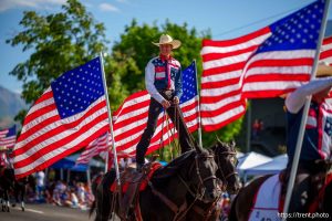 (Trent Nelson  |  The Salt Lake Tribune) Americanas Equestrian Group at the Grand Parade for AmericaÕs Freedom Festival in Provo on Friday, July 4, 2025.