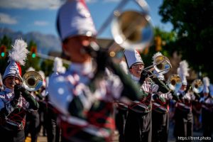 (Trent Nelson  |  The Salt Lake Tribune) The American Fork High School Marching Band at the Grand Parade for AmericaÕs Freedom Festival in Provo on Friday, July 4, 2025.