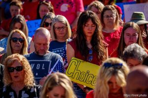 (Trent Nelson  |  The Salt Lake Tribune) 
closing prayer as people gather in support of Dr. Michael Kirk Moore Jr. in front of the Orrin G. Hatch U.S. Courthouse in Salt Lake City on Friday, July 11, 2025.