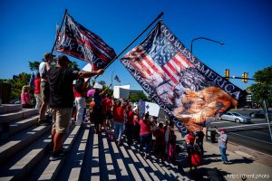 (Trent Nelson  |  The Salt Lake Tribune) People gather in support of Dr. Michael Kirk Moore Jr. in front of the Orrin G. Hatch U.S. Courthouse in Salt Lake City on Friday, July 11, 2025.