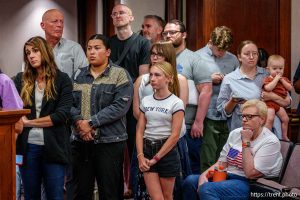 (Trent Nelson  |  The Salt Lake Tribune) Members of the public wait to speak during a meeting of the Utah County Commission in Provo on Wednesday, July 16, 2025.