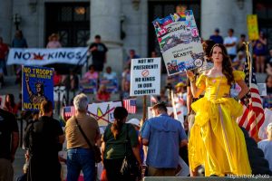 (Trent Nelson  |  The Salt Lake Tribune) People rally at the Utah Capitol as part of the “Good Trouble” day of action,  in Salt Lake City on Thursday, July 17, 2025.