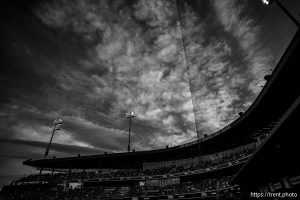 (Trent Nelson  |  The Salt Lake Tribune) Salt Lake Bees vs the Las Vegas Aviators, baseball at The Ballpark at America First Square in South Jordan on Saturday, Aug. 9, 2025.