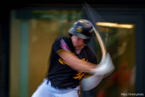 (Trent Nelson  |  The Salt Lake Tribune) Tucker Flint. Salt Lake Bees vs the Las Vegas Aviators, baseball in South Jordan on Saturday, Aug. 9, 2025.