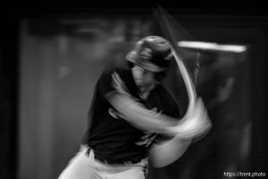 (Trent Nelson  |  The Salt Lake Tribune) Tucker Flint. Salt Lake Bees vs the Las Vegas Aviators, baseball in South Jordan on Saturday, Aug. 9, 2025.