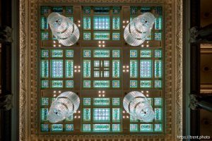 (Trent Nelson  |  The Salt Lake Tribune) The renovated lobby of the Joseph Smith Memorial Building in Salt Lake City on Thursday, Aug. 14, 2025.
