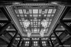 (Trent Nelson  |  The Salt Lake Tribune) The renovated lobby of the Joseph Smith Memorial Building in Salt Lake City on Thursday, Aug. 14, 2025.