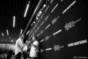 (Trent Nelson  |  The Salt Lake Tribune) Ryan Smith of Smith Entertainment Group and Michael Rapino of Live Nation at the announcement of a new Salt Lake City music venue on Tuesday, Aug. 19, 2025.