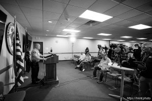 (Trent Nelson  |  The Salt Lake Tribune) Washington County Sheriff Nate Brooksby describes the surrender of Tyler Robinson at a news conference in Hurricane on Wednesday, Sept. 17, 2025.
