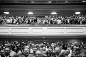 (Trent Nelson  |  The Salt Lake Tribune) Congregants sing the hymn 