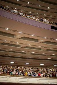 (Trent Nelson  |  The Salt Lake Tribune) Congregants sing the hymn 