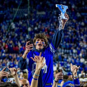 (Trent Nelson  |  The Salt Lake Tribune) 
as BYU hosts Utah, NCAA football at LaVell Edwards Stadium in Provo on Saturday, Oct. 18, 2025.