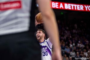 (Trent Nelson  |  The Salt Lake Tribune) Utah Jazz center Jusuf Nurkic (30) as the Utah Jazz host the LA Clippers, NBA basketball in Salt Lake City on Wednesday, Oct. 22, 2025.